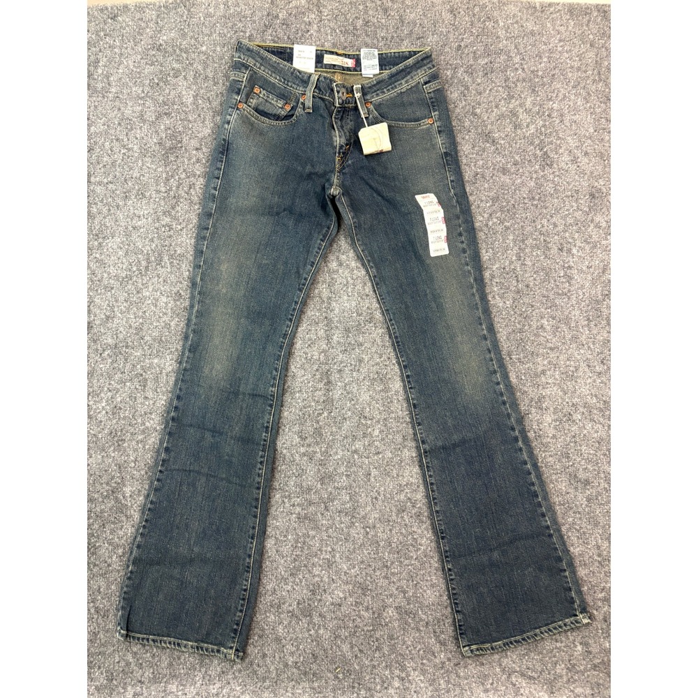 Levi's 518 Boot Cut Stretch Jeans Womens Size 7 Long NWT Blue Denim Y2K Low Rise